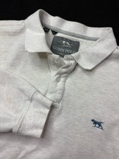 Rodd Gunn Sports Fit Polo Shirt Mens Large Beige 100 Cotton Short Sleeve