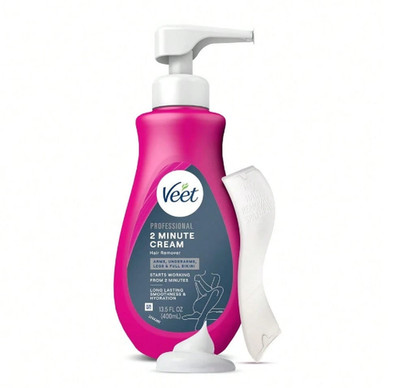 Veet Professional 2 Minute Cream for All Skin Types with Shea Butter, Full Bikin