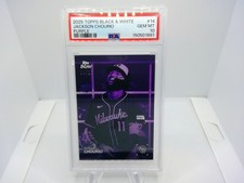 2025 Topps Black & White Jackson Chourio Purple /25 PSA 10 POP 1 Brewers #014