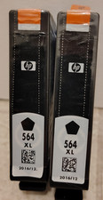 HP 564XL Black Ink Cartridge CN684WN Lot of 2   Genuine OEM   New Sealed 2016