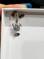 14G Stainless Steel Belly Button Rings for Women with AAA Cubic Zirconia. New