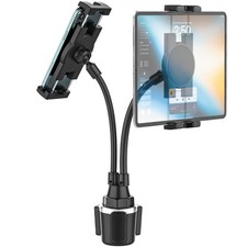 Dual Cup Holder Tablet Car Mount for 4.7"-13" Phone  iPad - Gooseneck Double...