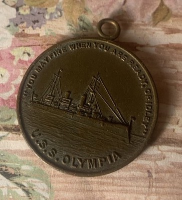 USS Olympia Commemorative Token Medal from Propeller of Adm. Dewey s Ship Battle