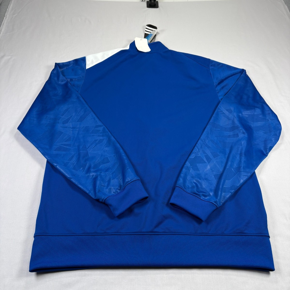 Kansas Jayhawks Adidas Track Jacket Mens Large Blue Full Zip Warm 