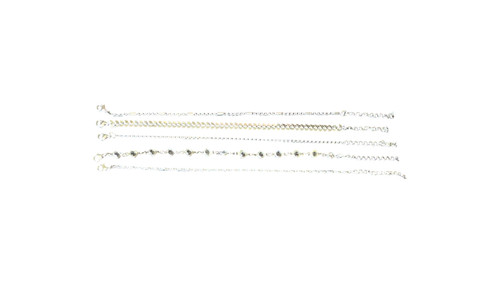 Silvery 5 Pc Multi-Layer Adjustable Anklet – New