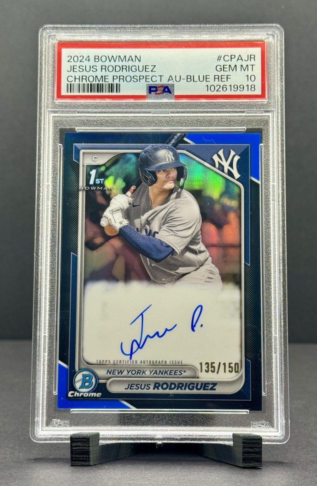 PSA 10 JESUS RODRIGUEZ AUTO 1st 2024 Bowman Chrome BLUE REFRACTOR/150 GEM MINT