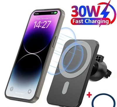 Phone Holder Car MagSafe Charger for iPhone/Samsung - Includes Cable & Magnet-