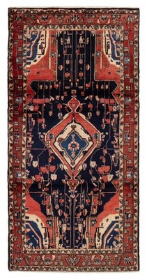 Vintage Hand-Knotted Area Rug 4'9'' x 9'5'' Traditional Wool Carpet