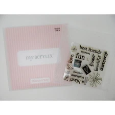 Close To My Heart Acrylix Stamp Set B1215 Life Is Phrases Beautiful Awesome Fun