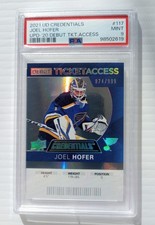 2021-22 Upper Deck Credentials -Debut Ticket Access Joel Hofer #117 /999   PSA 9