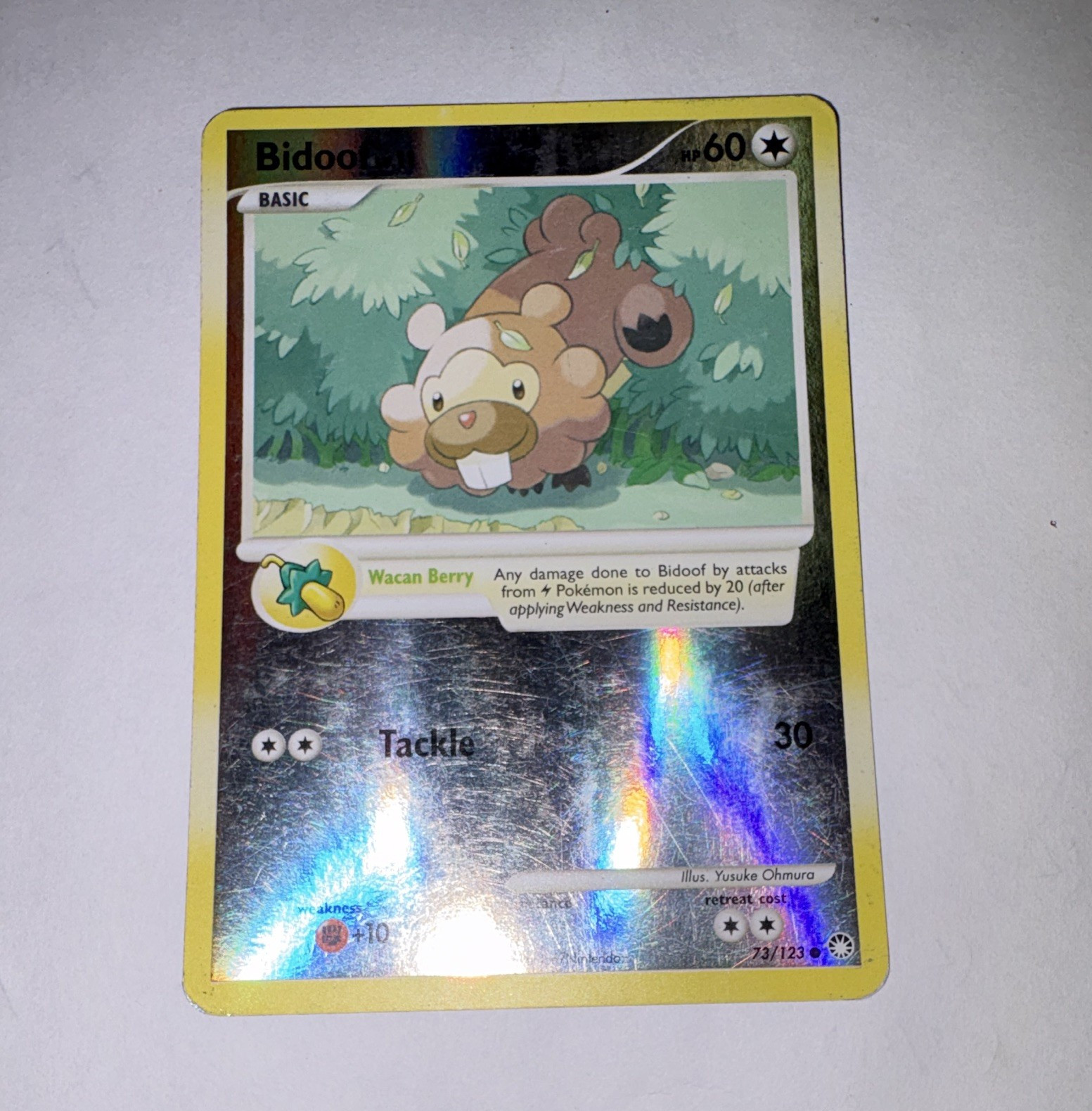 Pokémon TCG Bidoof Mysterious Treasures 73/123 Rev Holo HP60
