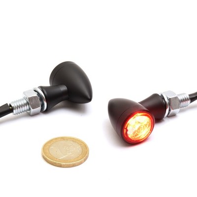 3in1 Micro Bullet LED Blinker Rück-/Bremslicht Kombi Mini, schwarz ECE f. Harley
