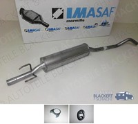 Imasaf Auspuff Mitteltopf + Anbauteile für Opel Corsa B 1.0 12V 40KW 1996-2000