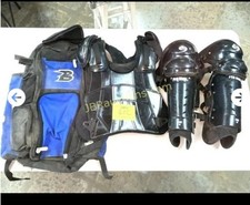 Pro King Catcher Gear Set Black Chest Protector & Leg Guards Baseball