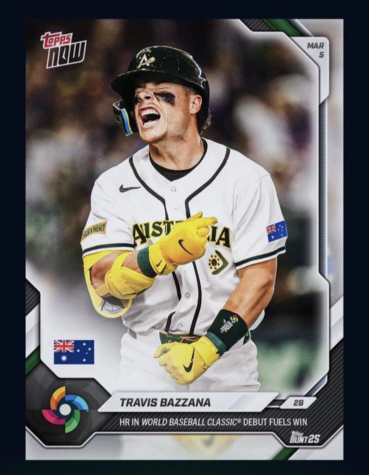 2026 TOPPS NOW - Home Run en debut en el CMB - TRAVIS BAZZANA (Tarjeta digital colorida Topps