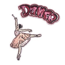 DANCE AND BALLERINA!! 2 PATCHES!! SO COOL!! IRON ON Patch+ONE FREE  STICKER