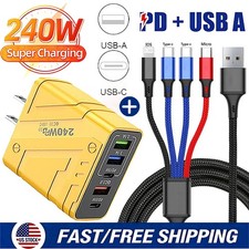 240W Super Fast Charging Block USB C Wall Charger For iPhone 17 16 15 Pro Max 14