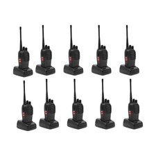 10 Pack walkie talkies for Adults Long Range Rechargeable with Earphones Black