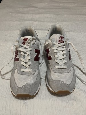 New Balance 574 Legacy Burgundy Grey White Suede Mens Sneakers 574TE2 Size 8.5