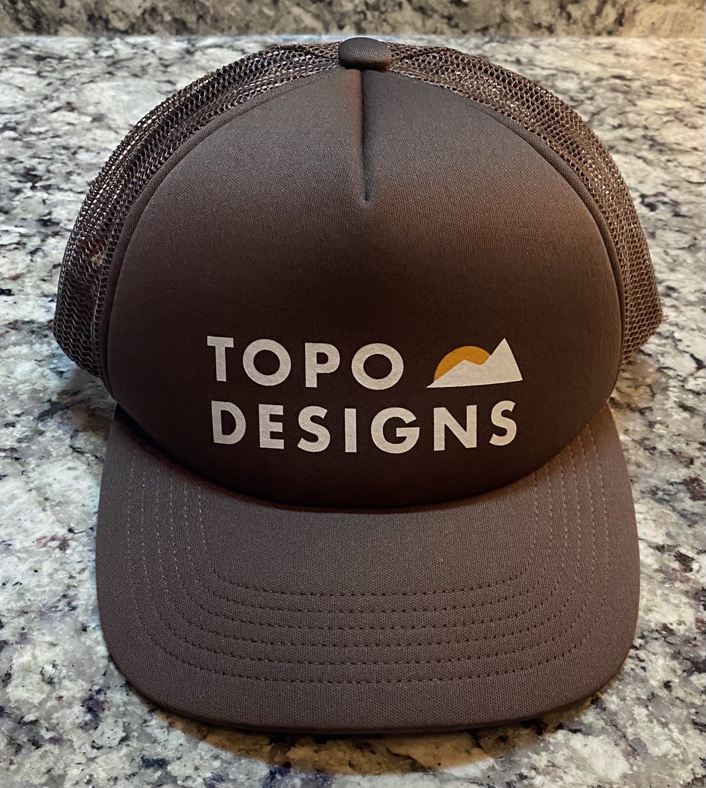 Topo Pattern Hat Topo Designs Foam Trucker Hat Brown | eBay