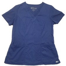 Grey s Anatomy by Barco Women S Scrub Top Blue Pockets Short Sleeve V Neck