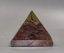 50MM Dragon Bloodstone Metaphysical Healing Power Aura Chakra Stone Pyramid