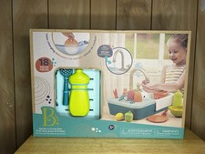 Toys Splash-n-Scrub Sink Set - Working Faucet  Color Change Dishes - NEW