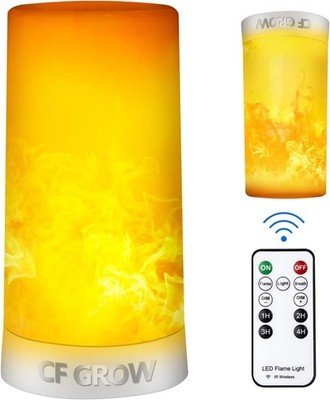CFGROW LED Flammeneffektleuchte, USB wiederaufladbare Außentischlampe, gelb 