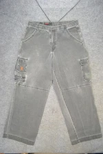 JNCO Jeans Cargo Pants Mens 36x31 Charcoal Extremes Army Twill Baggy Airborne