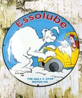 VINTAGE ESSOLUBE Dr. Seuss Dome GASOLINE OIL PUMP STATION PORCELAIN GAS SIGN