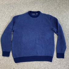 CHAPS Sweater Mens Large Blues Pullover Knit Sweater Crewneck 100 Cotton