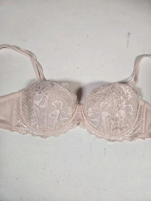 Victoria Secret Bra 36C Push Up Bra Underwire Pink Floral Lace