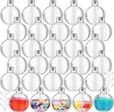 30 Pcs 6 Oz 200Ml Ball Shape Plastic Sand Art Bottles Spherical Clear Plastic Po