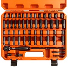 56-Piece 1/4 Drive Impact Socket Set, Standar...