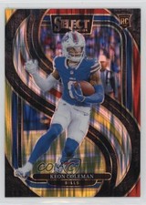 2024 Panini Select Premier Level Red & Yellow Shock Prizm Keon Coleman #153 3n1