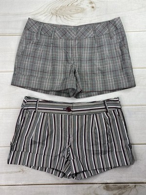 Vtg Takara XOXO Shorts 11 Plaid Stripe Micro Mini Low Rise Stretch Y2K Lot