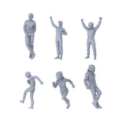 MRY-SFW LYTR390 1/64/87/160 Racing Figures 6-Pack Ideal Racing Diorama Tabletop