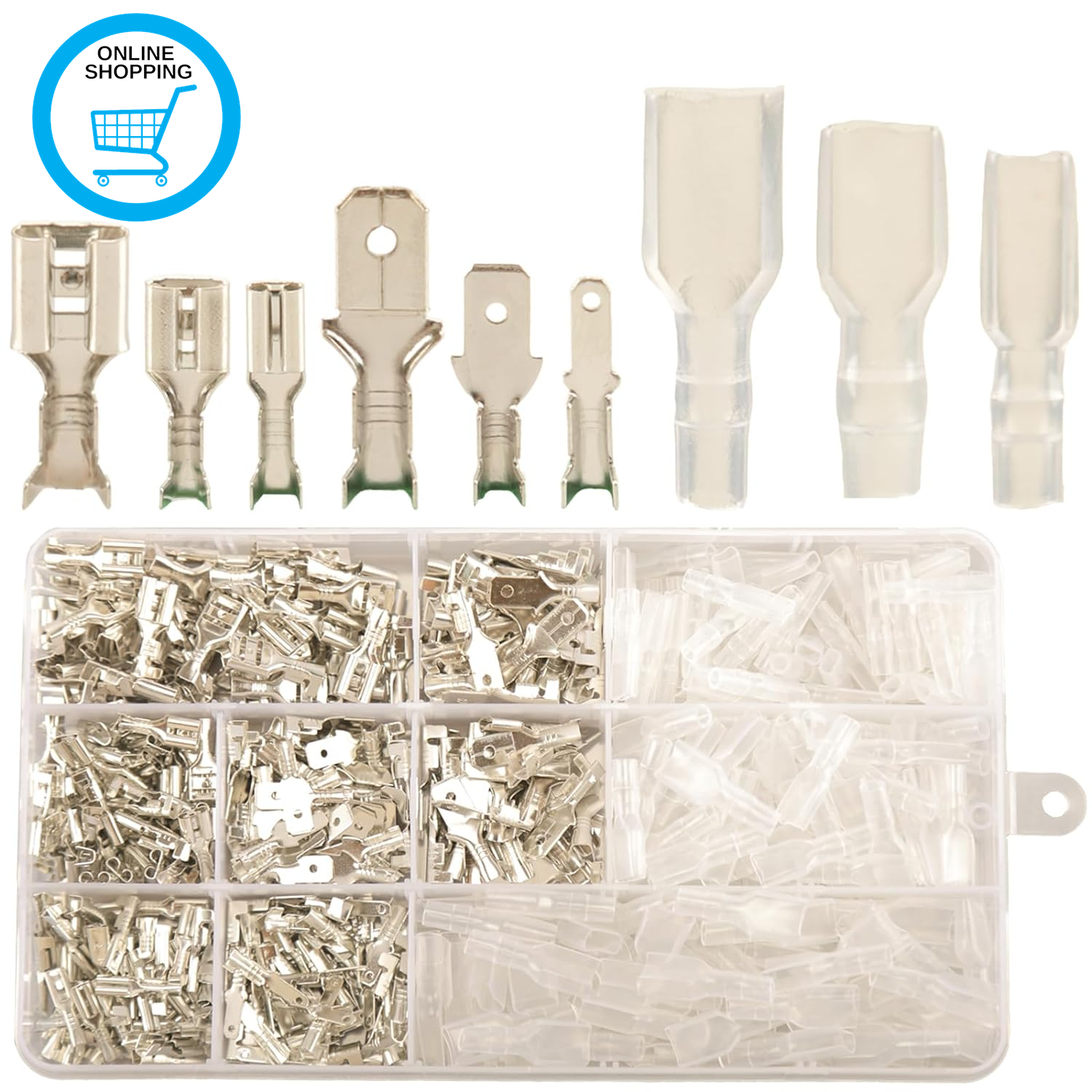 540Pcs 2.8Mm 4.8Mm 6.3Mm Male and Female Spade Connectors Kit with Insulating Sl