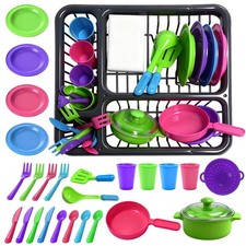 27 Pcs Dishes for Play Dishes, Pretend Play Kitchen Sets Kitchen , Kitchen Pl...