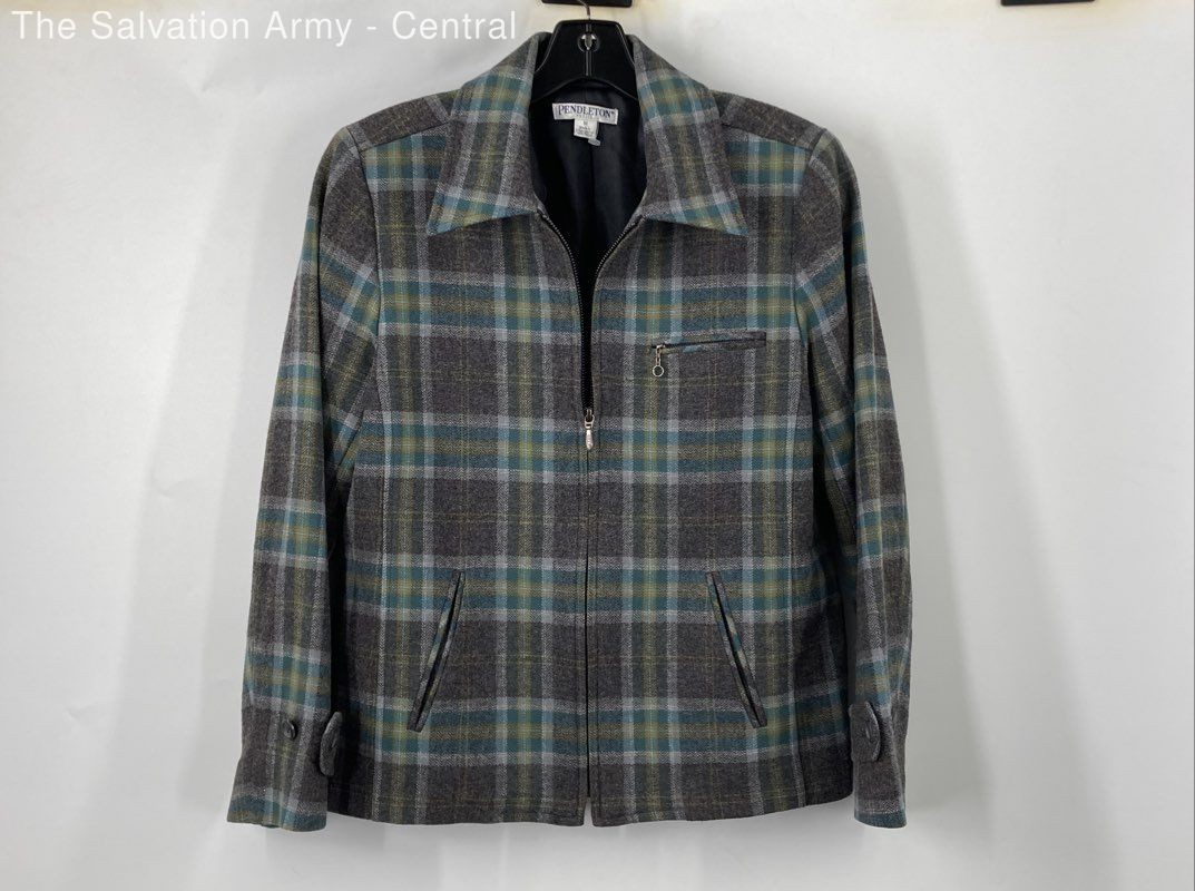 Pendleton Womens Multicolor Plaid Collared Pocket… - image 1