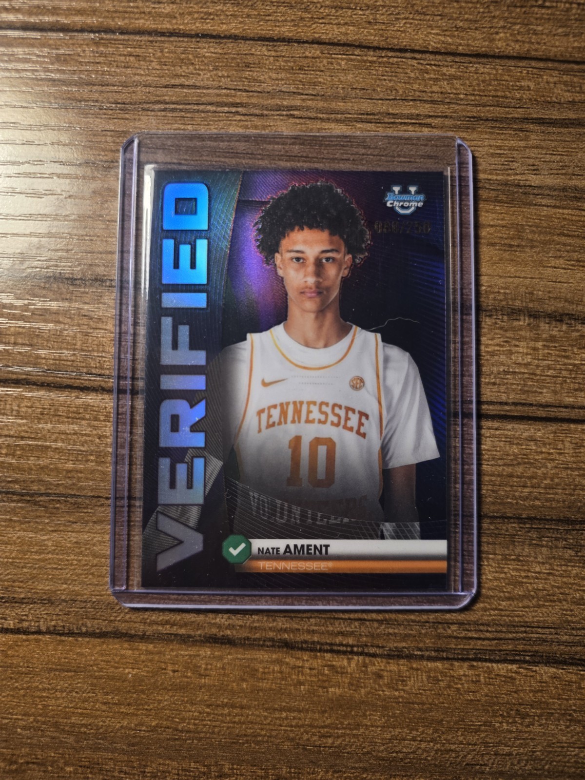 2025-26 Bowman Chrome U Nate Ament Verified Purple /250