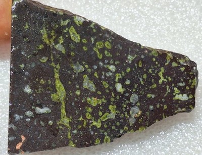 Green Epidote Calcite Copper In Amygdaloidal Basalt -Natural Polished Stone Slab