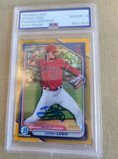 Joswa Lugo Signed 2024 Bowman Refractor Gold #BCP237 Angels PSA AUTO 10 4/50
