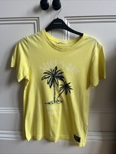 T shirt manches courtes jaune surf H&M 10-12 ans 100% coton 32" poitrine