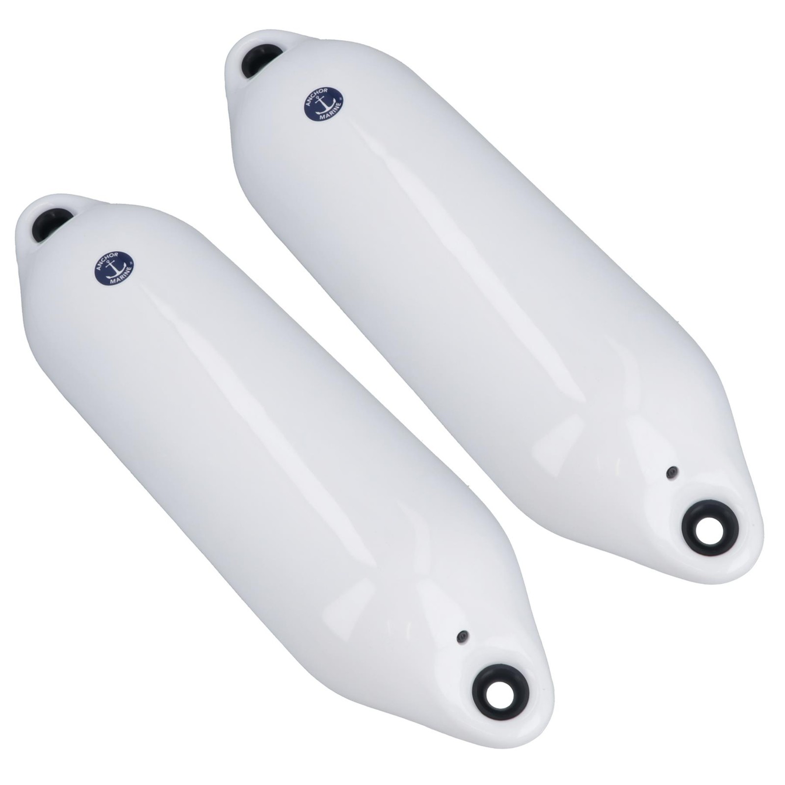 Boat Fender White Anchor Marine 2pk 15cm x 55cm Yacht Bumper Mooring Buoy