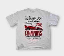 Boohoo Man T-Shirt Men’s Large White Short Sleeve Monaco French Riviera NEW