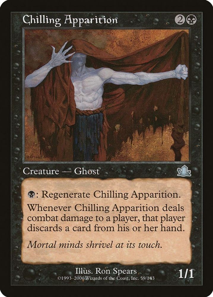 2000 Magic: The Gathering: Prophecy Chilling Apparition (#59, U, Lightly Played)