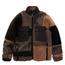 And Wander Mix Boa Jacket Brown