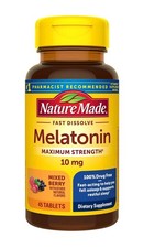 Nature Made Fast Dissolve Melatonin 10mg Maximum Strength Sleep Aid 45 Tab 11/27
