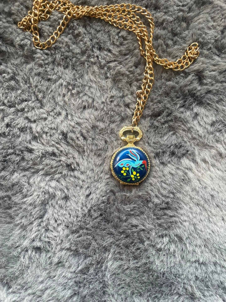 Reloj Bolsillo Pavo Real Eslava De Colección - 17 Joyas URSS - Estuche Floral Tono Dorado - Raro Foto 4 de 4